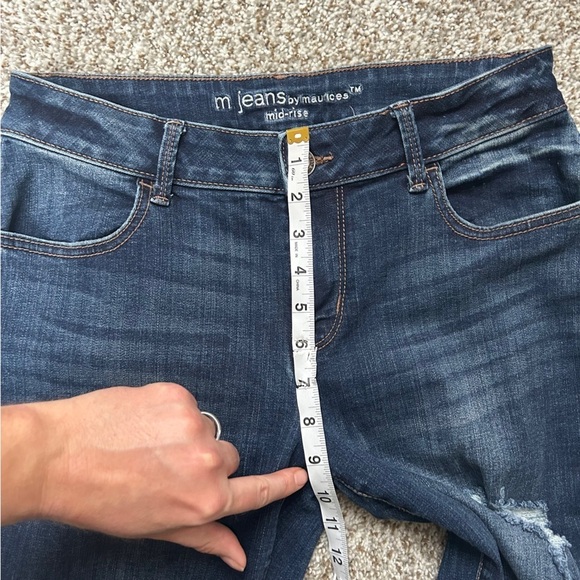 Maurices Mid-rise Distressed Skinny Blue Jeans Denim stretch Medium 8 - Picture 5 of 7